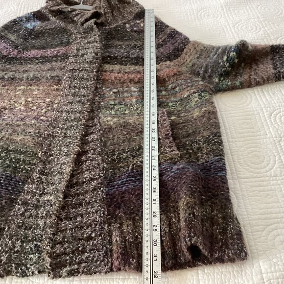 Free People Starlight Shadow Alpaca Mohair Sweater Cardigan size M Boho Cozy - Picture 7 of 12